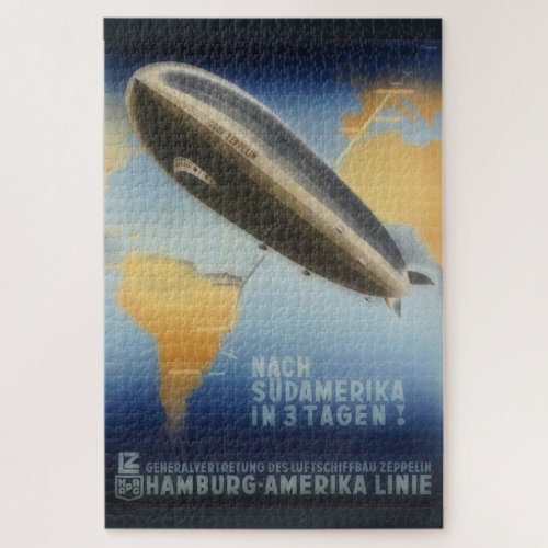 Vintage Graf Zeppelin travel poster Puzzle