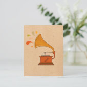 vintage grammophone with music splashes on brown (Standing Front)