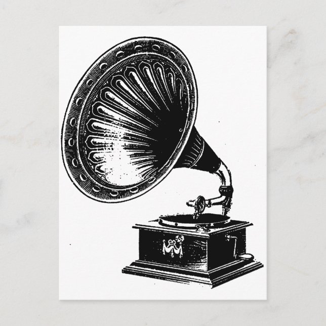 Vintage Gramophone Postcard (Front)
