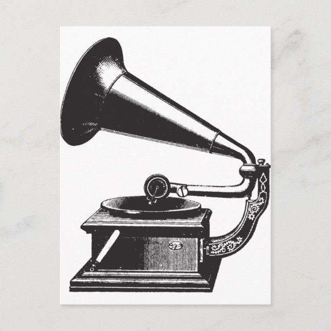 Vintage Gramophone Postcard (Front)