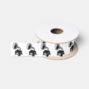 Vintage Gramophone Satin Ribbon