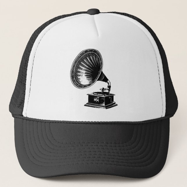 Vintage Gramophone Trucker Hat (Front)