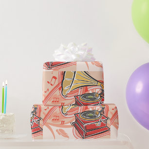 Vintage Gramophone Wrapping Paper