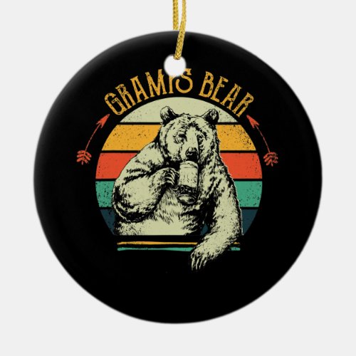 Vintage Gramps Bear Funny Fathers Day  Ceramic Ornament