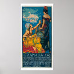 Vintage Granada Festival 1921 Travel Poster<br><div class="desc">1921vintage ornate moorish design from the Granada Festival Spain</div>