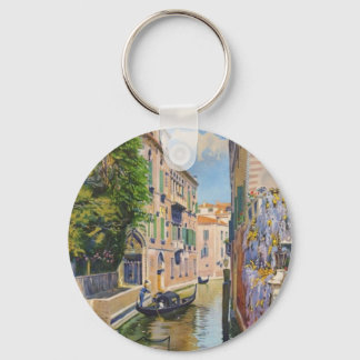 Vintage Grand Canal Gondolas Venice Italy Travel Keychain