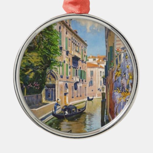 Vintage Grand Canal Gondolas Venice Italy Travel Metal Ornament