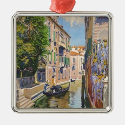 Vintage Grand Canal Gondolas Venice Italy Travel Metal Ornament