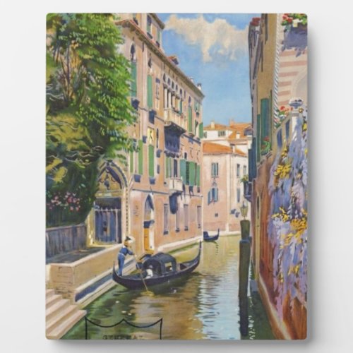 Vintage Grand Canal Gondolas Venice Italy Travel Plaque