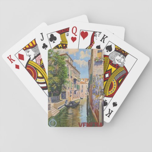 Vintage Grand Canal Gondolas Venice Italy Travel Poker Cards