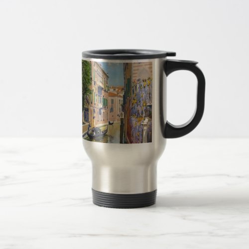 Vintage Grand Canal Gondolas Venice Italy Travel Travel Mug