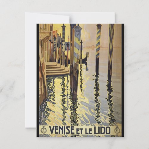 Vintage Grand Canal Venice Italy Travel Card