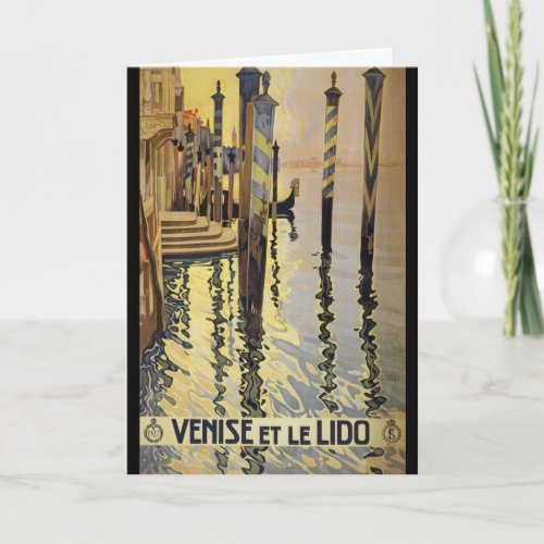 Vintage Grand Canal Venice Italy Travel Card