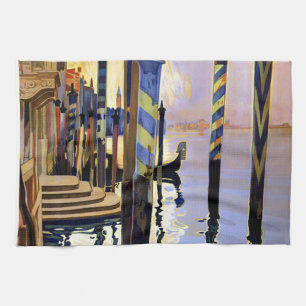 Vintage Grand Canal Venice Italy Travel Kitchen Towel