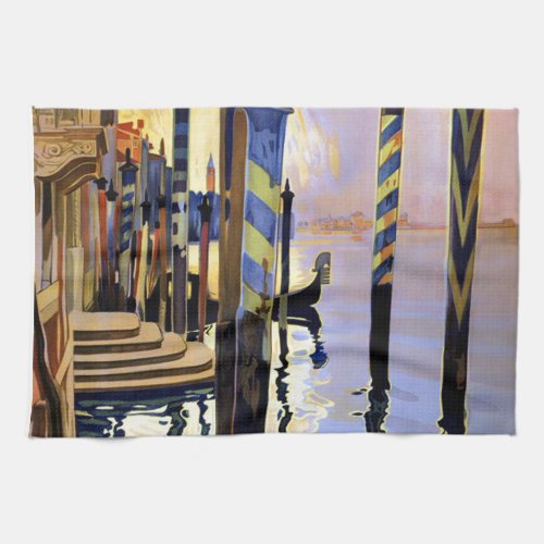 Vintage Grand Canal Venice Italy Travel Kitchen Towel