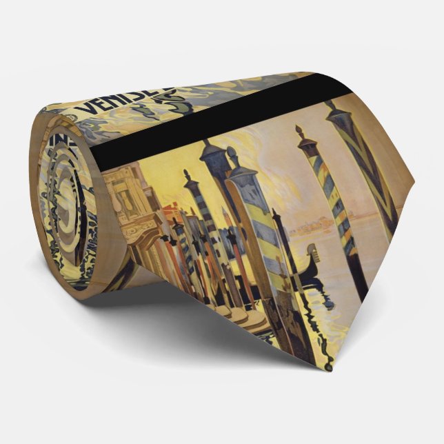 Vintage Grand Canal Venice Italy Travel Neck Tie (Rolled)