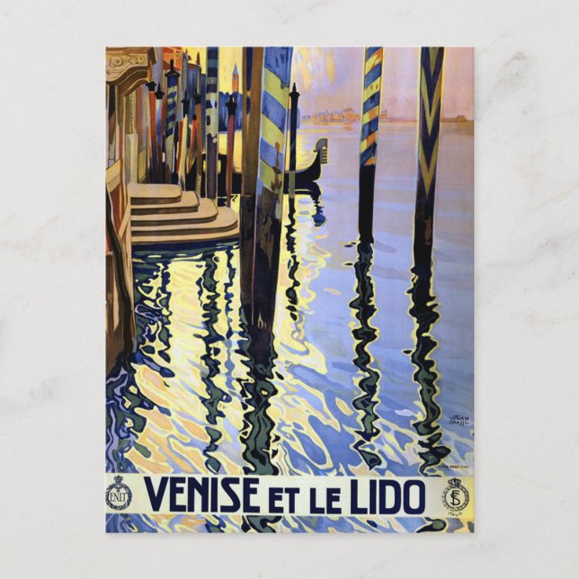 Vintage Grand Canal Venice Italy Travel Postcard (Front)
