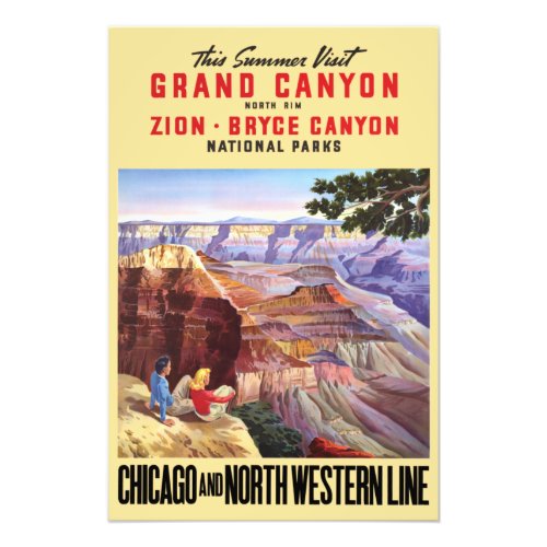 Vintage Grand Canyon and Bryce Canyon National Par Photo Print