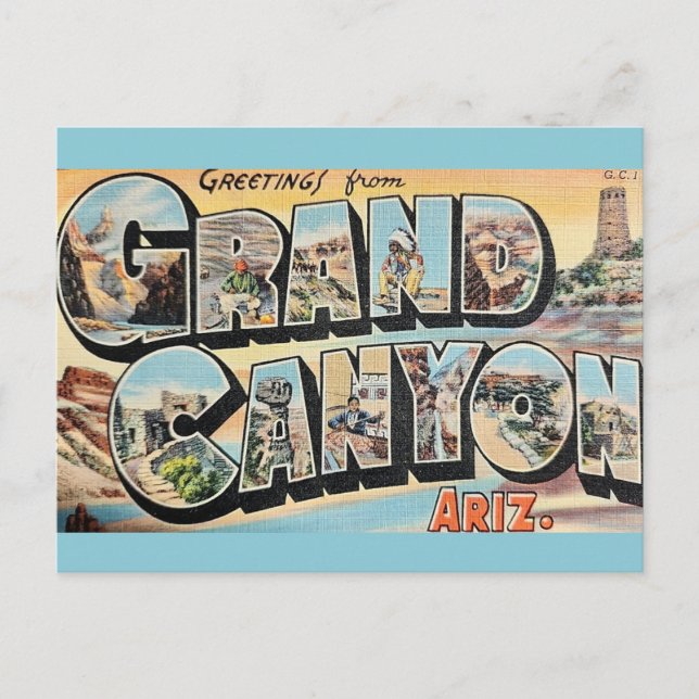 Vintage Grand Canyon Greeting Postcard (Front)