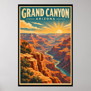 Vintage Grand Canyon National Park Travel Art Poster