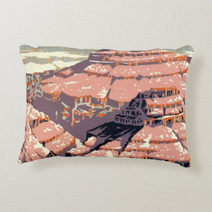 Vintage Grand Canyon National Park WPA Poster Art  Accent Pillow