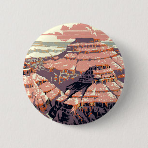 Vintage Grand Canyon National Park WPA Poster Art  Button