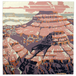 Vintage Grand Canyon National Park WPA Poster Art  Cloth Napkin