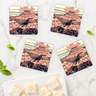 Vintage Grand Canyon National Park WPA Poster Art  Coaster Set