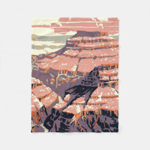 Vintage Grand Canyon National Park WPA Poster Art Fleece Blanket