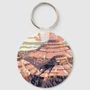 Vintage Grand Canyon National Park WPA Poster Art  Keychain