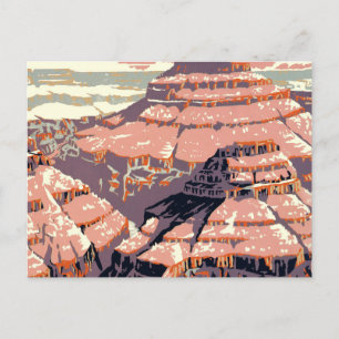 Vintage Grand Canyon National Park WPA Poster Art Postcard