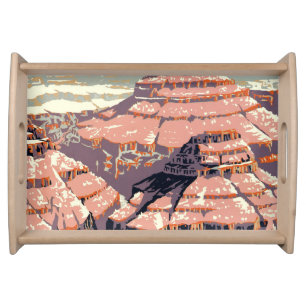 Vintage Grand Canyon National Park WPA Poster Art Serving Tray