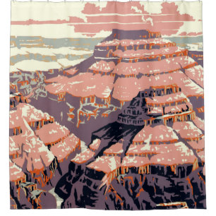 Vintage Grand Canyon National Park WPA Poster Art Shower Curtain