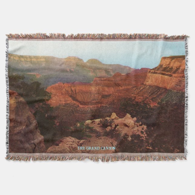 Vintage Grand Canyon Throw Blanket (Front)