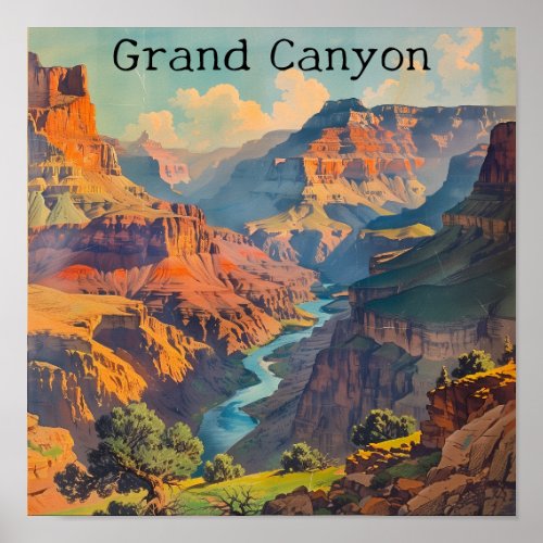 Vintage Grand Canyon Travel Poster 