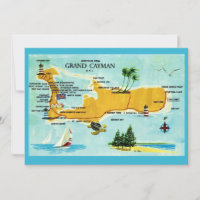 Vintage Grand Cayman 5x7 Map