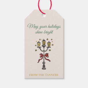 Vintage Grand Hotel Streetlamp Christmas Gift Tags