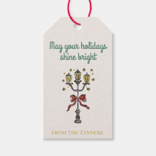 Vintage Grand Hotel Streetlamp Christmas Gift Tags