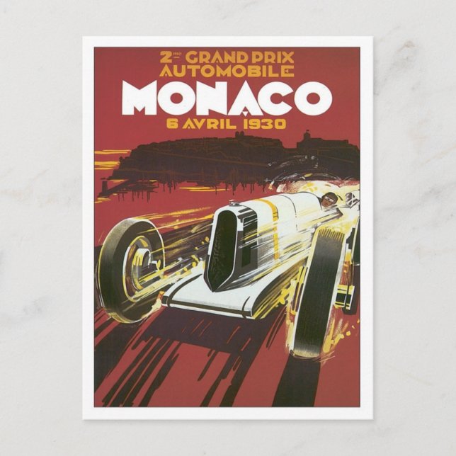 Vintage Grand Prix Monaco Postcard (Front)