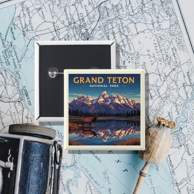   Vintage Grand Teton National Park Button (Creator Uploaded)