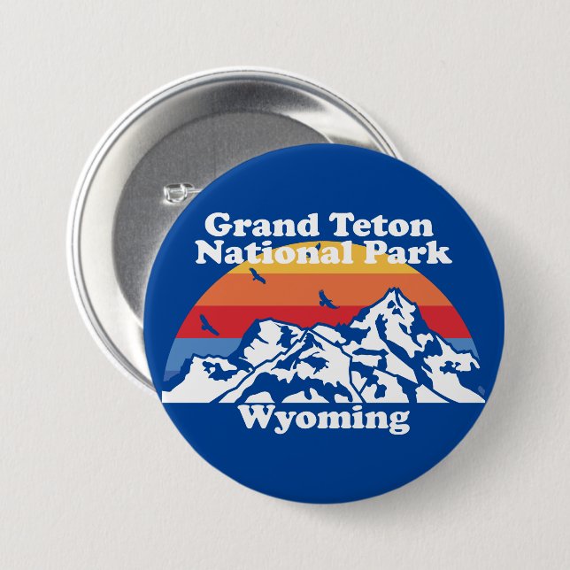 Vintage Grand Teton National Park  Button (Front & Back)