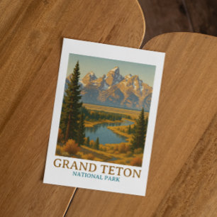 Vintage Grand Teton National Park Travel Postcard