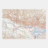 Vintage Grand Teton National Park Wyoming Map Post Wrapping Paper Sheets (Front 3)