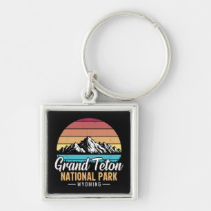 Vintage Grand Teton National Park Wyoming USA–  Keychain
