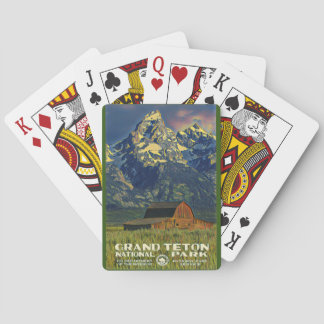 Vintage Grand Tetons National Park Playing Cards