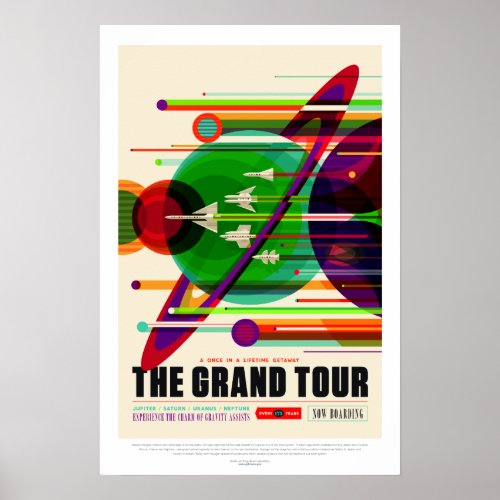 Vintage Grand Tour Solar System Travel Poster