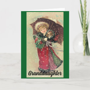Vintage Granddaughter Christmas Holiday Card