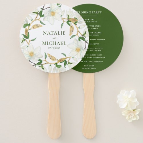 Vintage Grandiflora Magnolia Southern Wedding Hand Fan