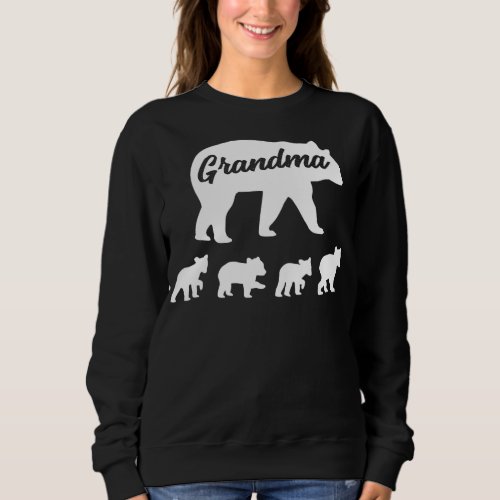 Vintage Grandma Bear 4 Cubs Mothers Day  Sweatshirt