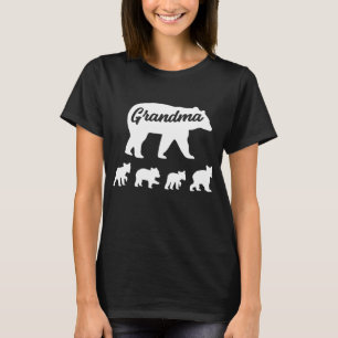 Vintage Grandma Bear 4 Cubs Mother's Day T-Shirt